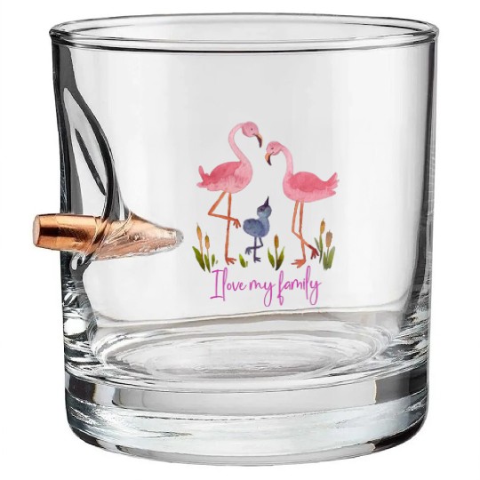 I LOVE MY FAMILY Bullet Whiskey Glasses