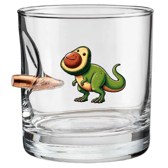 Dino T-Rex Avocado Mythical Creature Bullet Whiskey Glasses