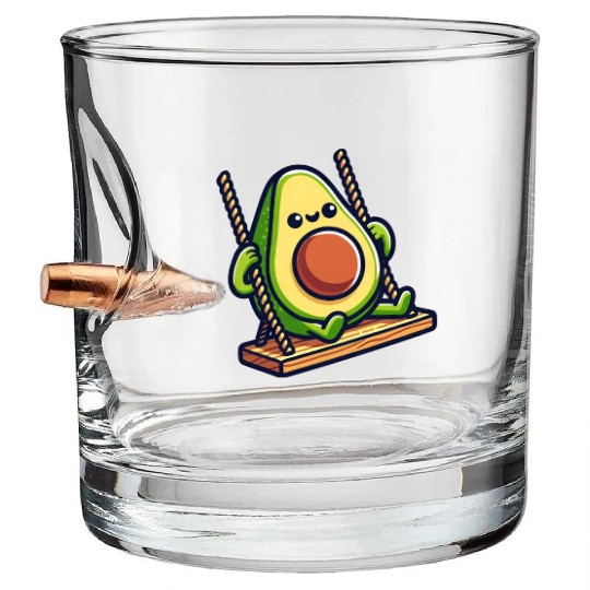 Avocado on a Swing Bullet Whiskey Glasses