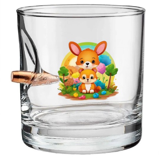 Kangaroo Kingdom Threads: Embrace Nature's Harmony Bullet Whiskey Glasses