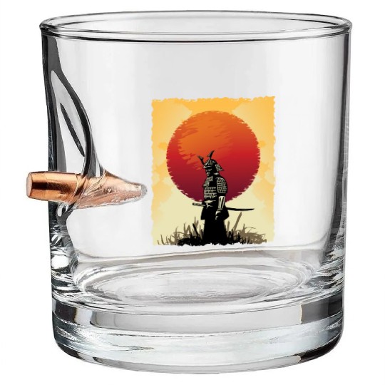 Samurai Japan Fighter Japanese Art Bullet Whiskey Glasses