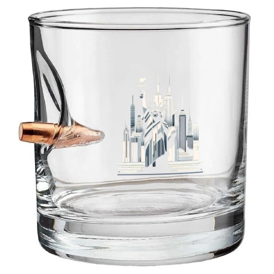 Statue of Liberty Embrace Bullet Whiskey Glasses