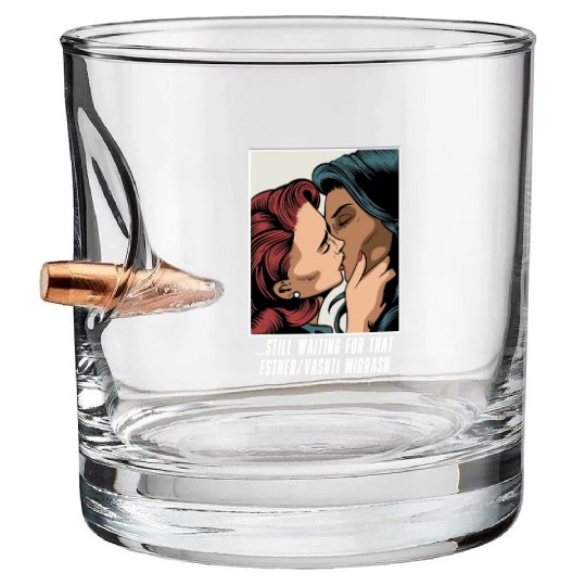 Esther/Vashti Midrash Jewish Lesbians LGBTQ+ Humor Bullet Whiskey Glasses