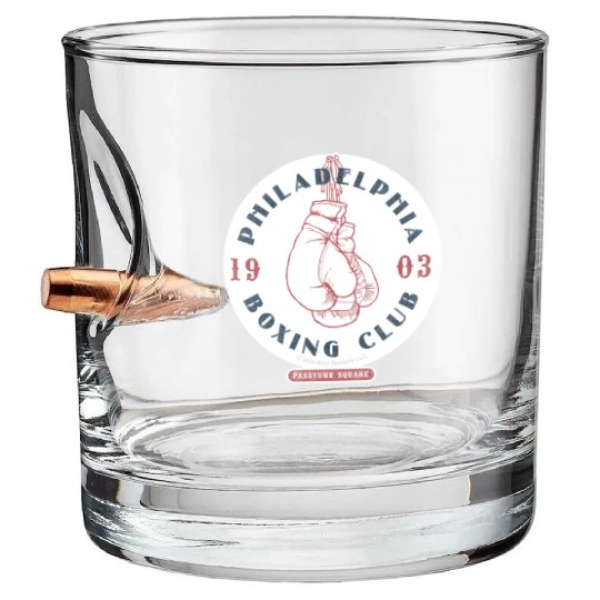 Philadelphia Boxing Club 1903 Sticker Bullet Whiskey Glasses