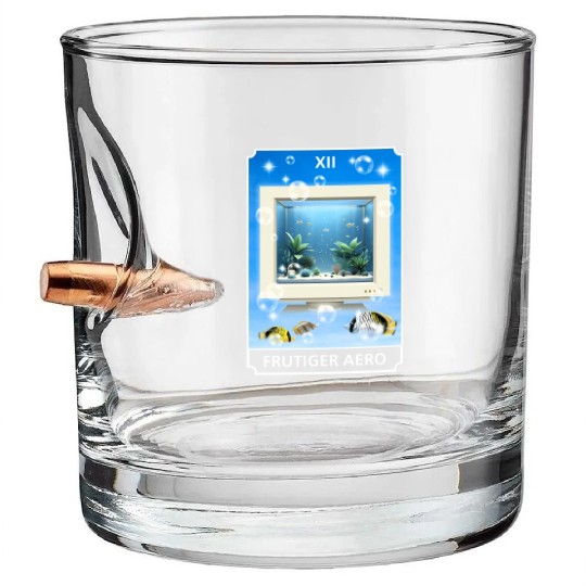 Frutiger Aero Aesthetic Tech Computer Aquarium Bullet Whiskey Glasses