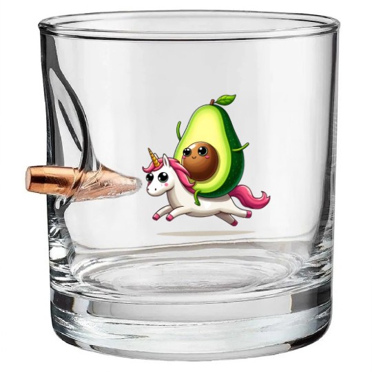 Avocado on unicorn Bullet Whiskey Glasses