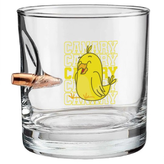 Yellow Canary Bird Bullet Whiskey Glasses