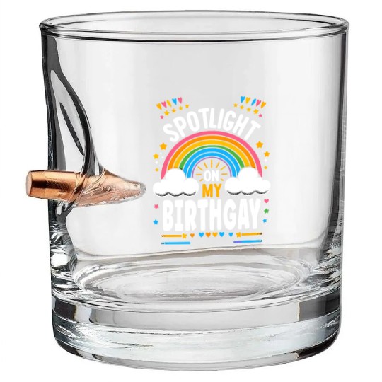 Birthgay Gay Pride Flag Pride Month Equal Rights Bullet Whiskey Glasses
