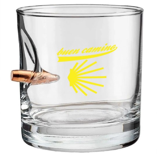 Way of St. James shell pilgrims buen camino Bullet Whiskey Glasses