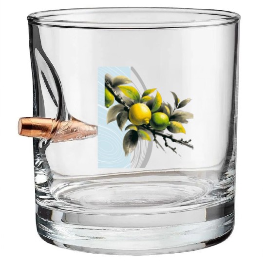 Green and yellow lemon Bullet Whiskey Glasses