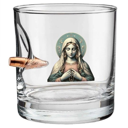Serene Madonna ic Image Bullet Whiskey Glasses