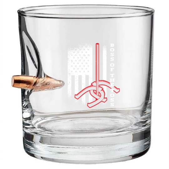 Boss Of The Toss USA Horseshoe Pitching Bullet Whiskey Glasses