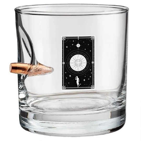 Tarot Card Astrology Occult Mystical Witchy Bullet Whiskey Glasses