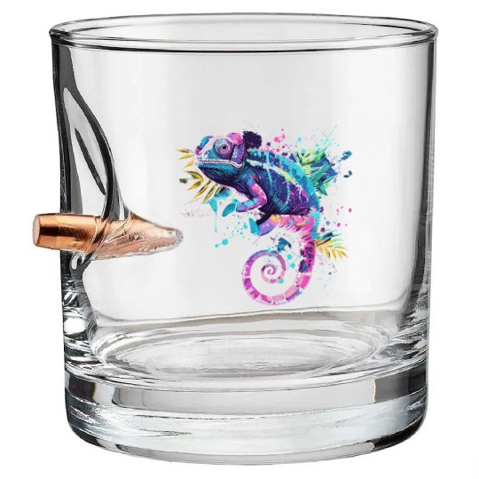 Chameleonaire A Rich Lizard for Lizard Pet Lover Bullet Whiskey Glasses