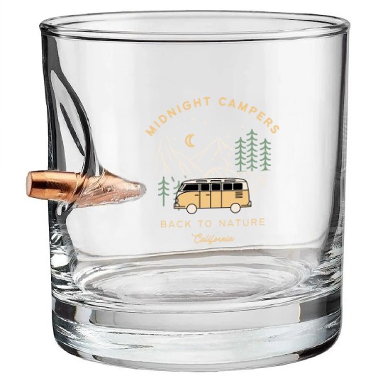 Midnight Campers Back to nature California Bullet Whiskey Glasses