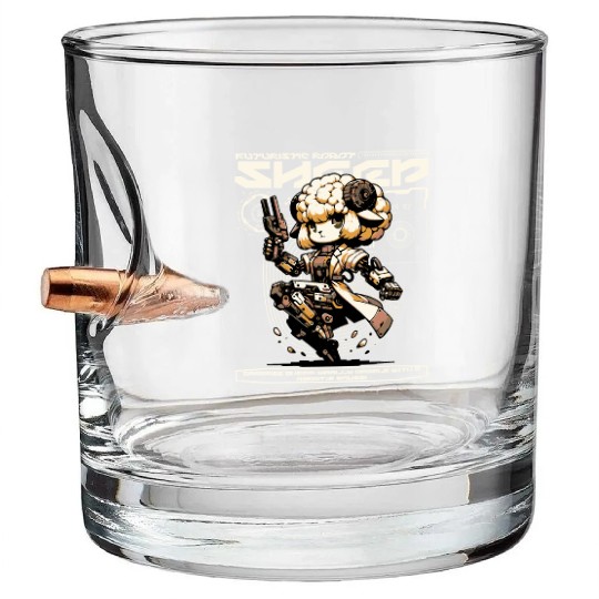 Aries Sheep Future Farm Animal Ram Robot Wool Bullet Whiskey Glasses