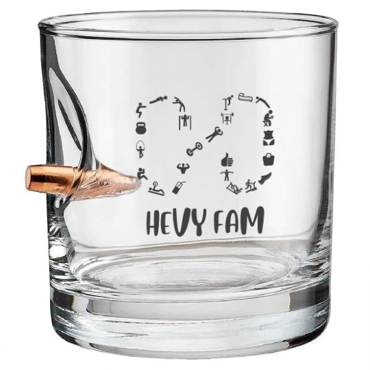 Hevy Fam: Workout Exercise Tracker App Family Bullet Whiskey Glasses