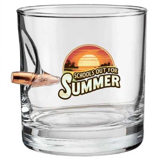 Retro Schools Out For Summer Last Day Of School Bullet Whiskey Glasses