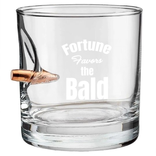 Fortune Favors The Bald Bearded Hairstylist Bullet Whiskey Glasses
