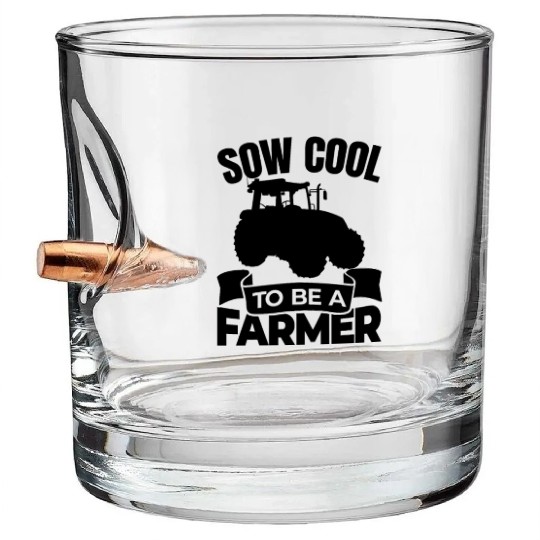 Funny Farmer Joke Bullet Whiskey Glasses