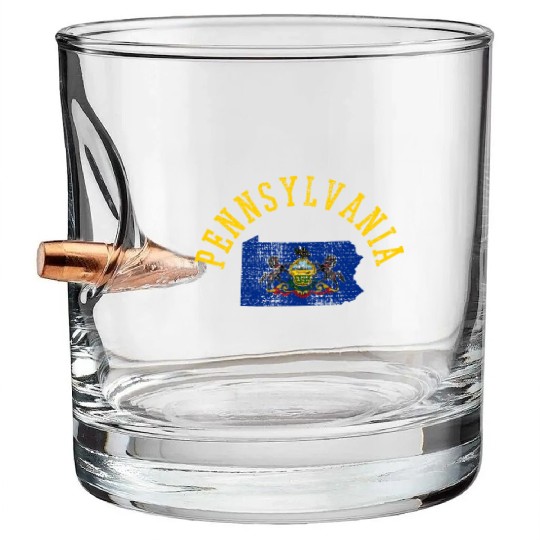 Embrace Your Roots with Pennsylvania Patriot Flag Bullet Whiskey Glasses