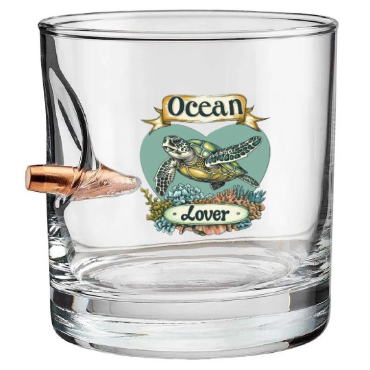 Ocean Lover Sea Turtle Bullet Whiskey Glasses