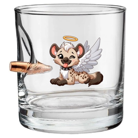 Hyena angel wings halo fantasy Bullet Whiskey Glasses