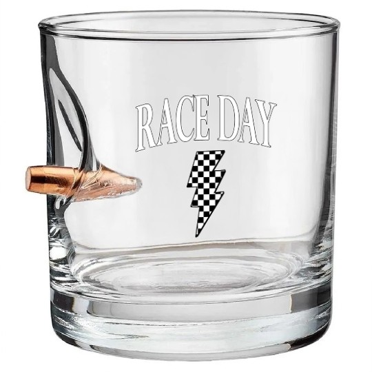 Race Day Checkered Bullet Whiskey Glasses