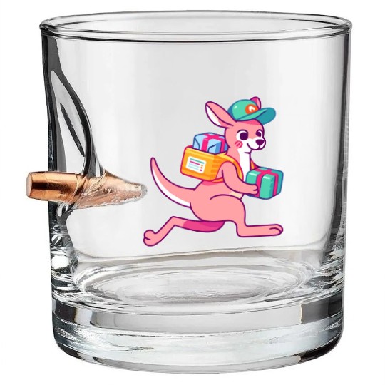 Speedy Delivery: Kangaroo Courier Bullet Whiskey Glasses