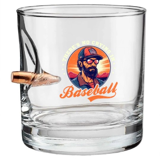 4th Of July Baseball Coach No Crying In Baseball Bullet Whiskey Glasses