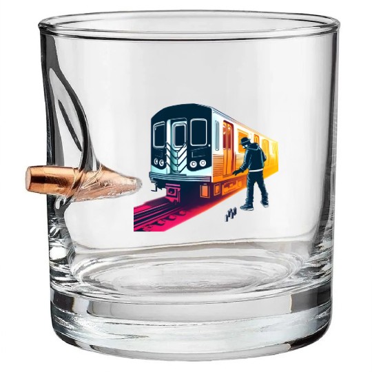 AI Teen at Subway Layup Masked Bullet Whiskey Glasses