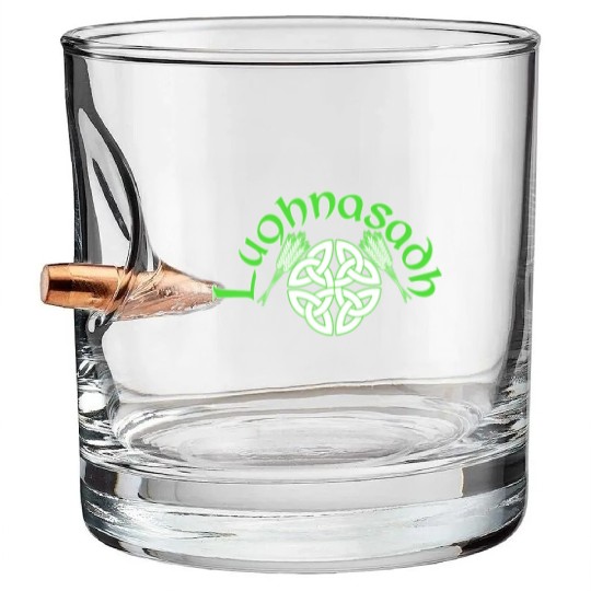 Irish Lughnasadh Festival Celtic Knot Bullet Whiskey Glasses
