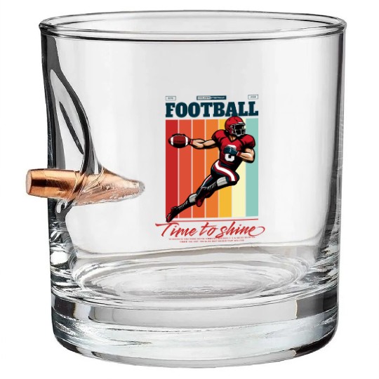 American Football Design Bullet Whiskey Glasses