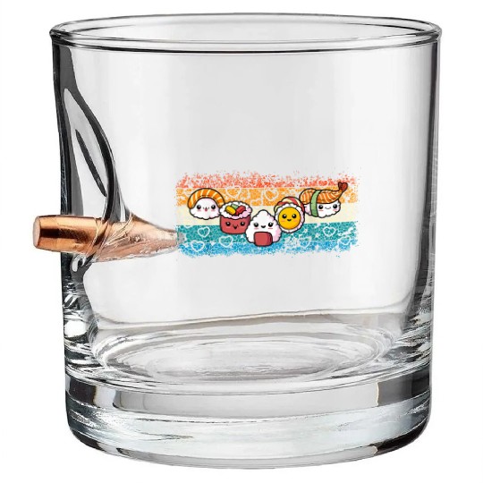 Japanese Food Lover Sushi Couple For Men Women R Bullet Whiskey Glasses