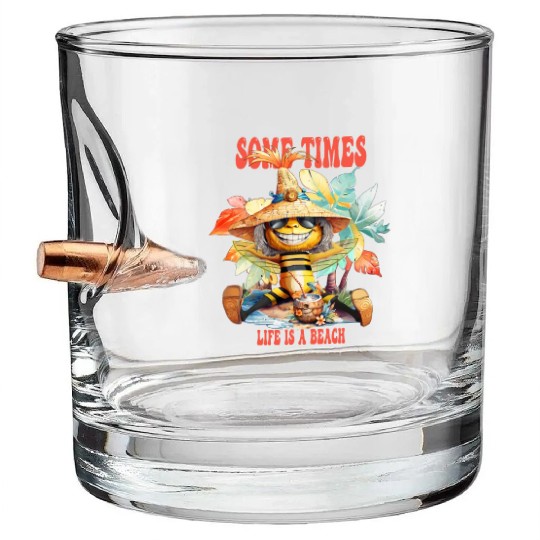 beach bugJim (sometimes lifes a beach) fun beach Bullet Whiskey Glasses