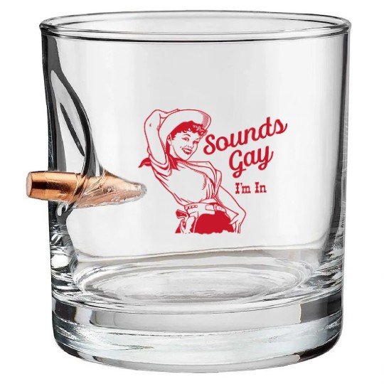 Sounds Gay I'm In – Vintage Lesbian Cowgirl Howdy Bullet Whiskey Glasses