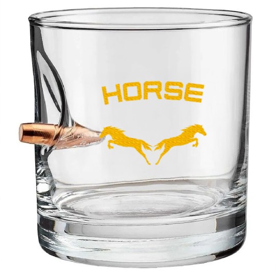 Horses Double Horse Riding Horsepower Lover T Bullet Whiskey Glasses
