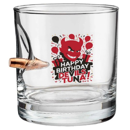 Happy birthday bevels tuna Bullet Whiskey Glasses