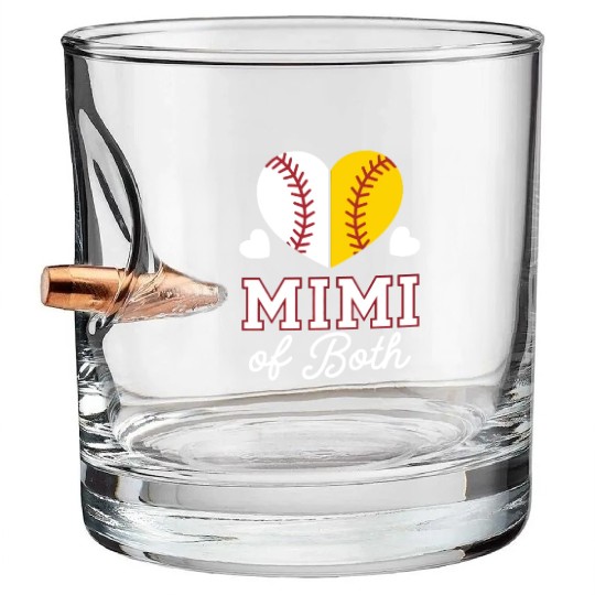Baseball Grandma Grandmother Grandparents Day Bullet Whiskey Glasses