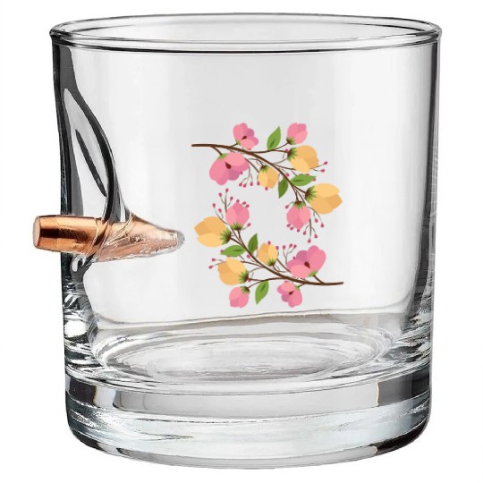Flowers rose and yellow Bullet Whiskey Glasses
