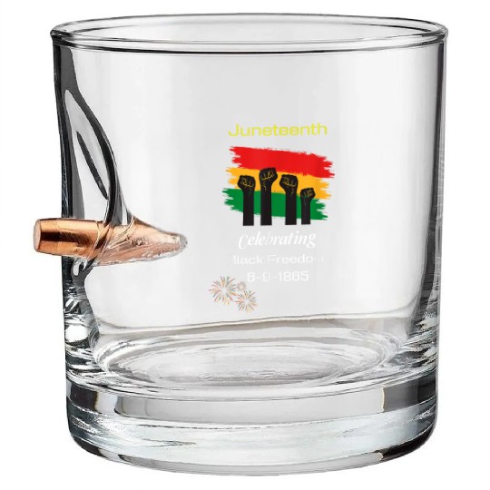 Juneteenth celebrating black freedom history Bullet Whiskey Glasses