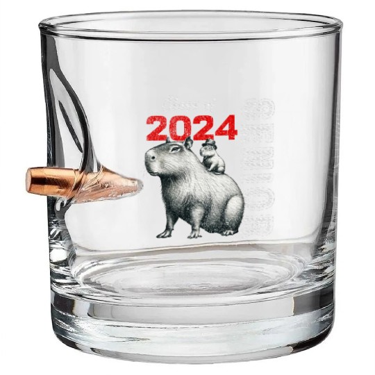 Fun Trendy Unique Capybara Graduation Bullet Whiskey Glasses