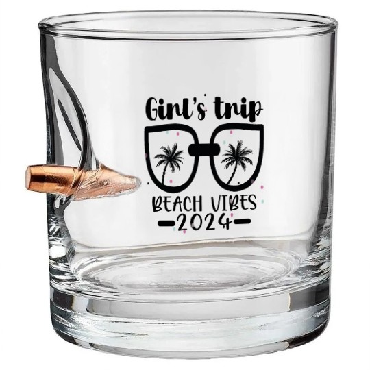 girls 2024 trip Bachelorette Vacation Women beach Bullet Whiskey Glasses