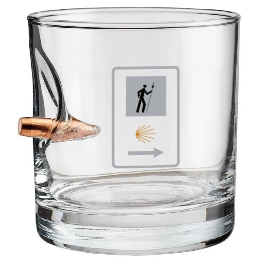 Way of St. James Pilgrim Camino Shell Sign Bullet Whiskey Glasses