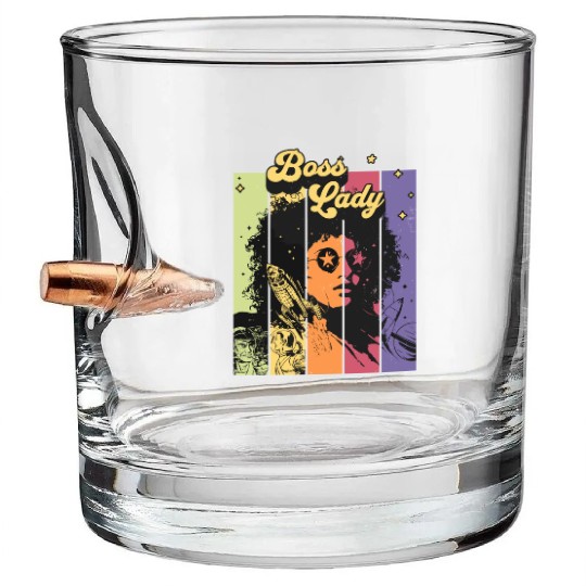 Boss Lady Vinatge Retro Themed Gift Bullet Whiskey Glasses
