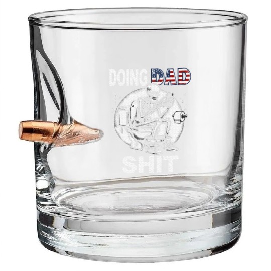 Doing Hot Dad Shit US Vintage Skeleton Bullet Whiskey Glasses