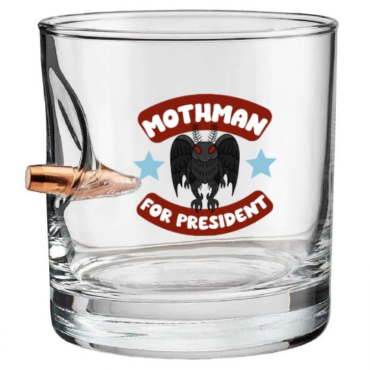 Mothman USA Election Campaign Politics 2024 Bullet Whiskey Glasses