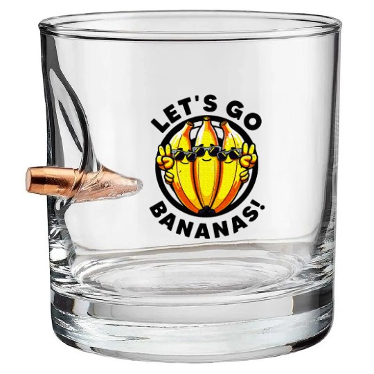Lets Go Bananas Yellow Banana Lover Bullet Whiskey Glasses