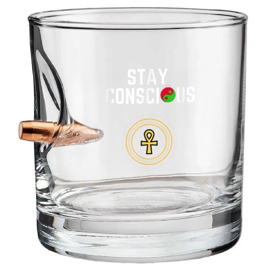 Stay Conscious Afrocentric Clothing Bullet Whiskey Glasses