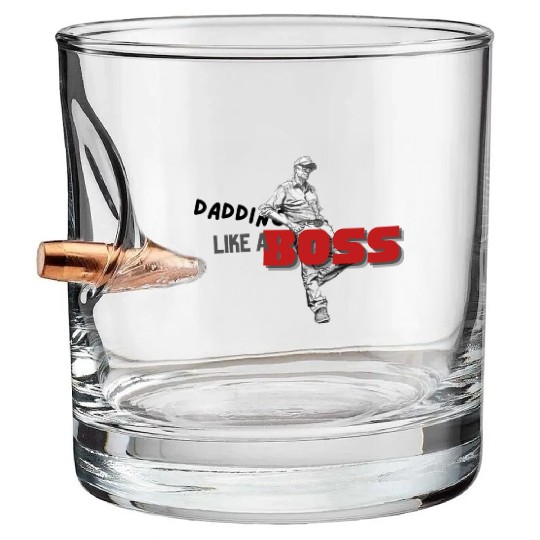 Dadding like a Boss Bullet Whiskey Glasses
